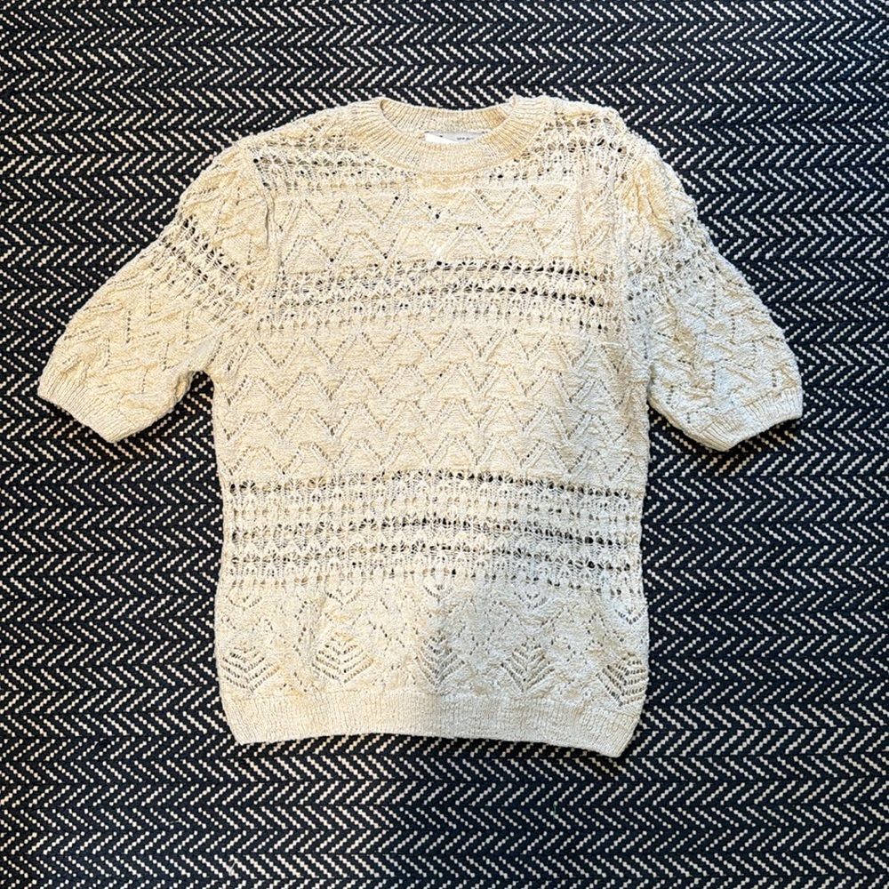 Cream colored knit t-shirt